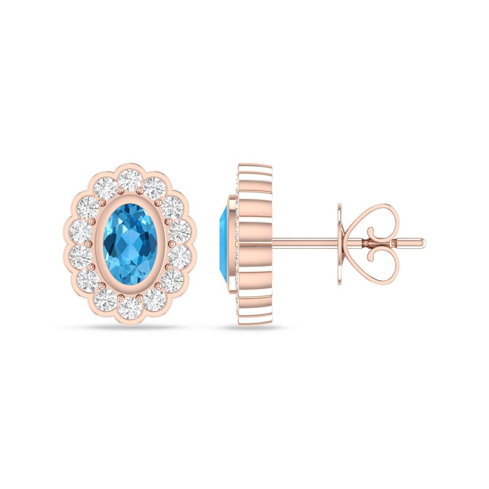 Rose Gold - Blue Topaz